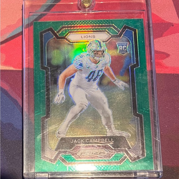 Jack Campbell Green and Silver Prizm Football Trading Card NFL Mint - Picture 1 of 1